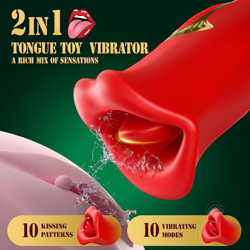 RoseLuxe 2-in-1 Tongue & Clit Vibrator
