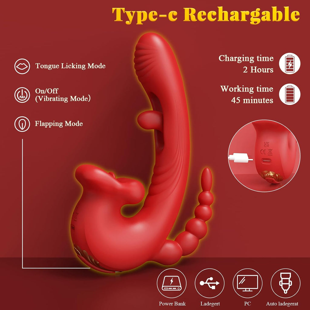 RoseLuxe Multi-Mode Clitoral Flapping Vibrator