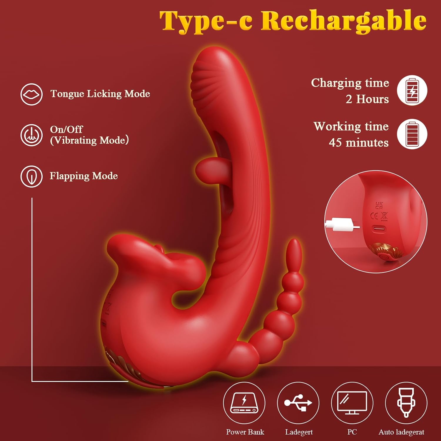 RoseLuxe Multi-Mode Clitoral Flapping Vibrator