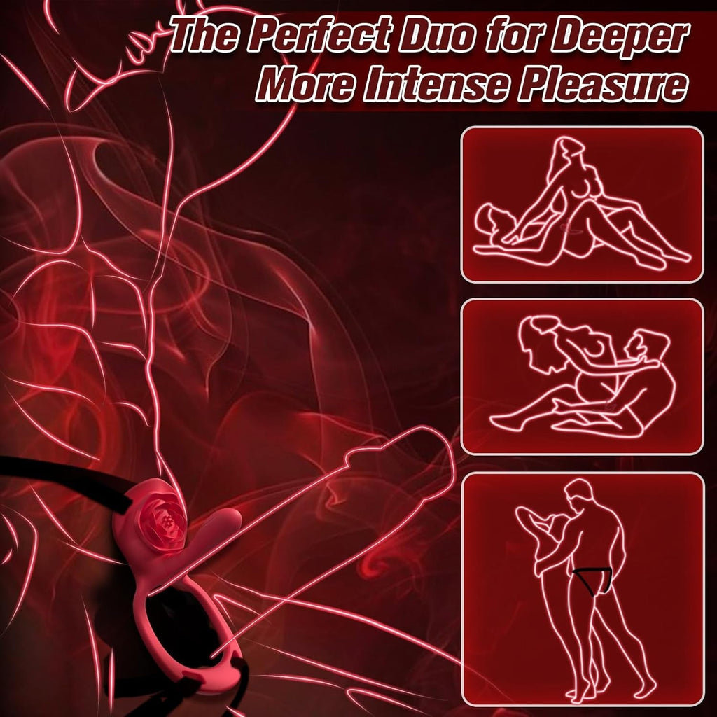 RoseMerge Wearable Dual Stimulation Couples Vibrator