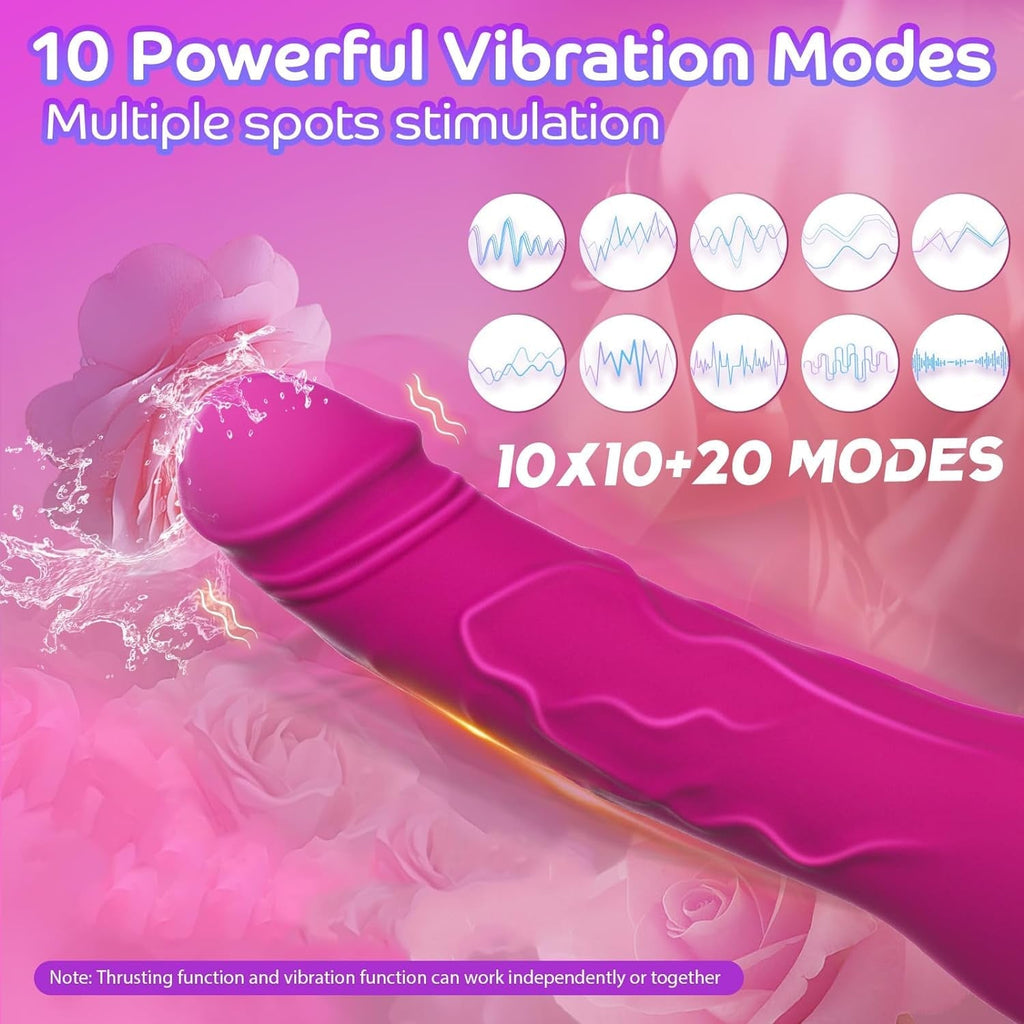 RoséMotion 9” Thrusting G-Spot Dildo Vibrator