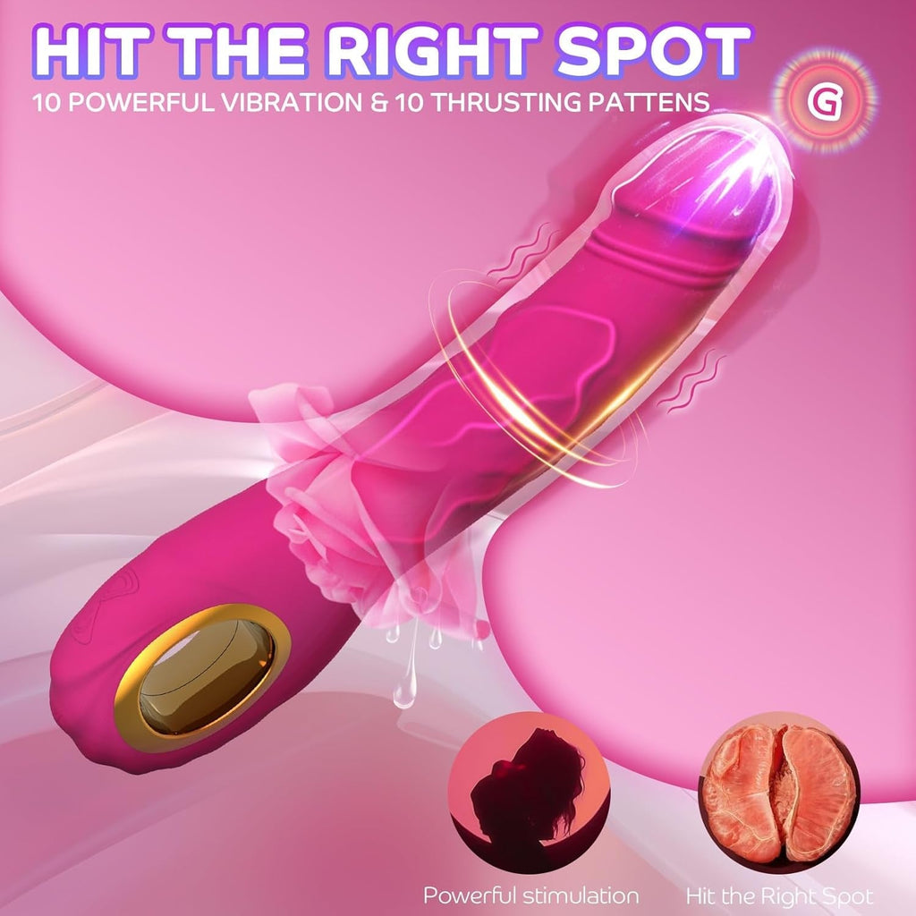 RoséMotion 9” Thrusting G-Spot Dildo Vibrator