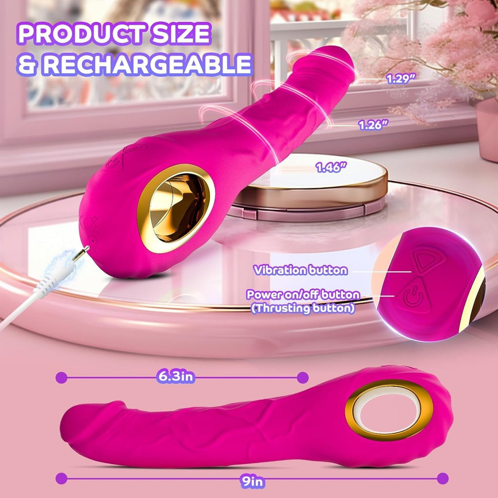 RoséMotion 9” Thrusting G-Spot Dildo Vibrator