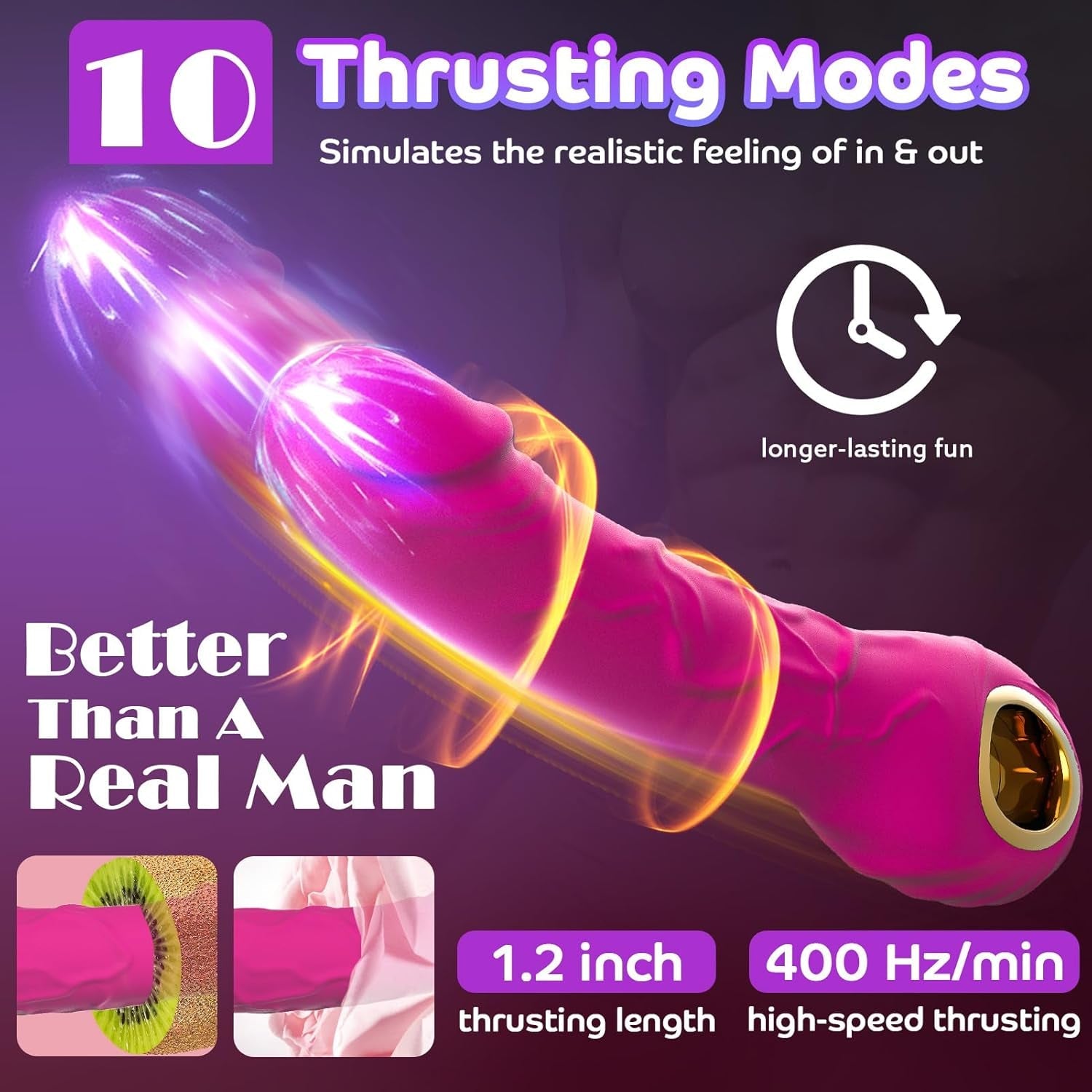 RoséMotion 9” Thrusting G-Spot Dildo Vibrator