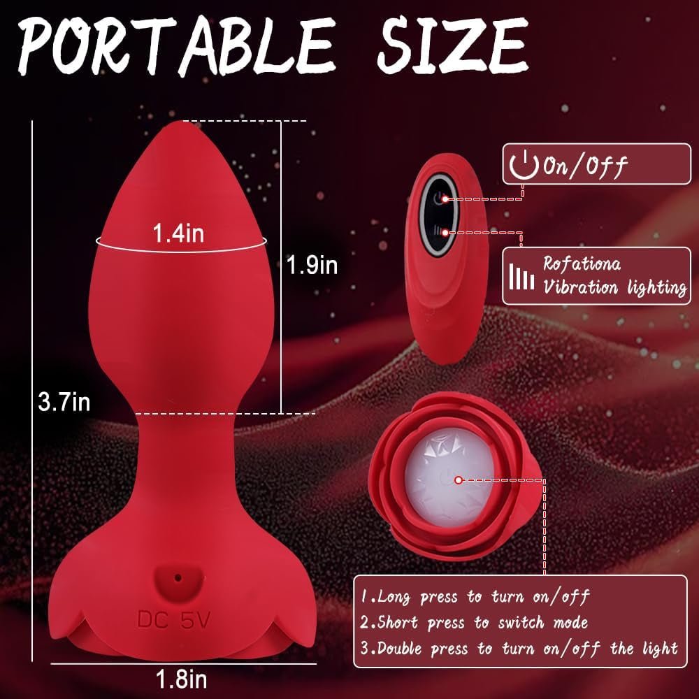 RoseRadiance Light-Up Rose Anal Plug