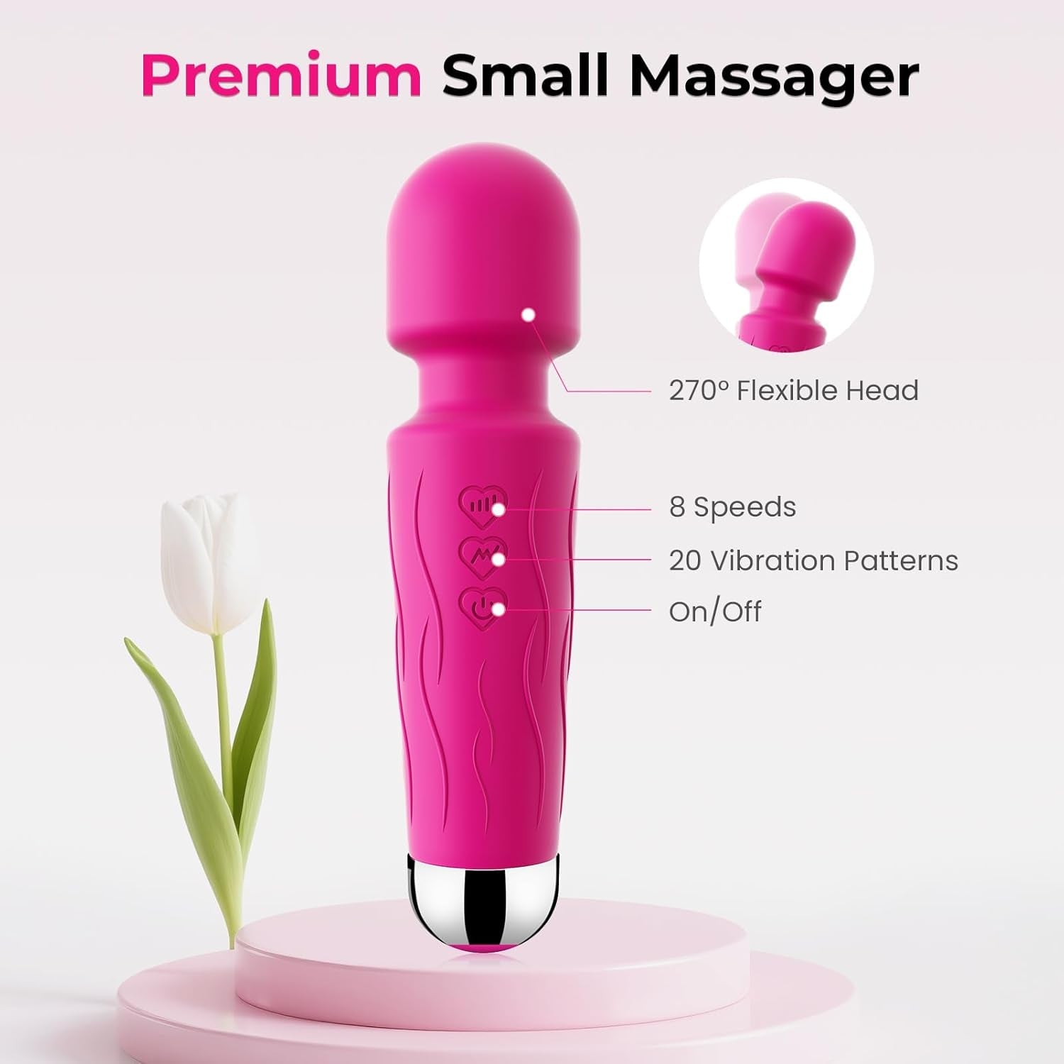 RoseRelief Rose Pink Clitoral Wand Vibrator