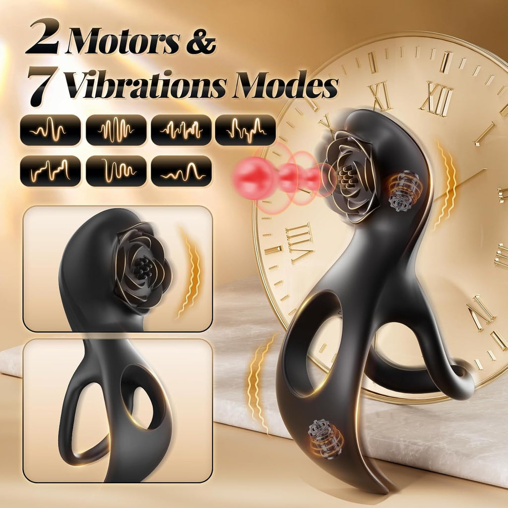 RoseRing Cock & Testicle Ring with Clit Stimulator
