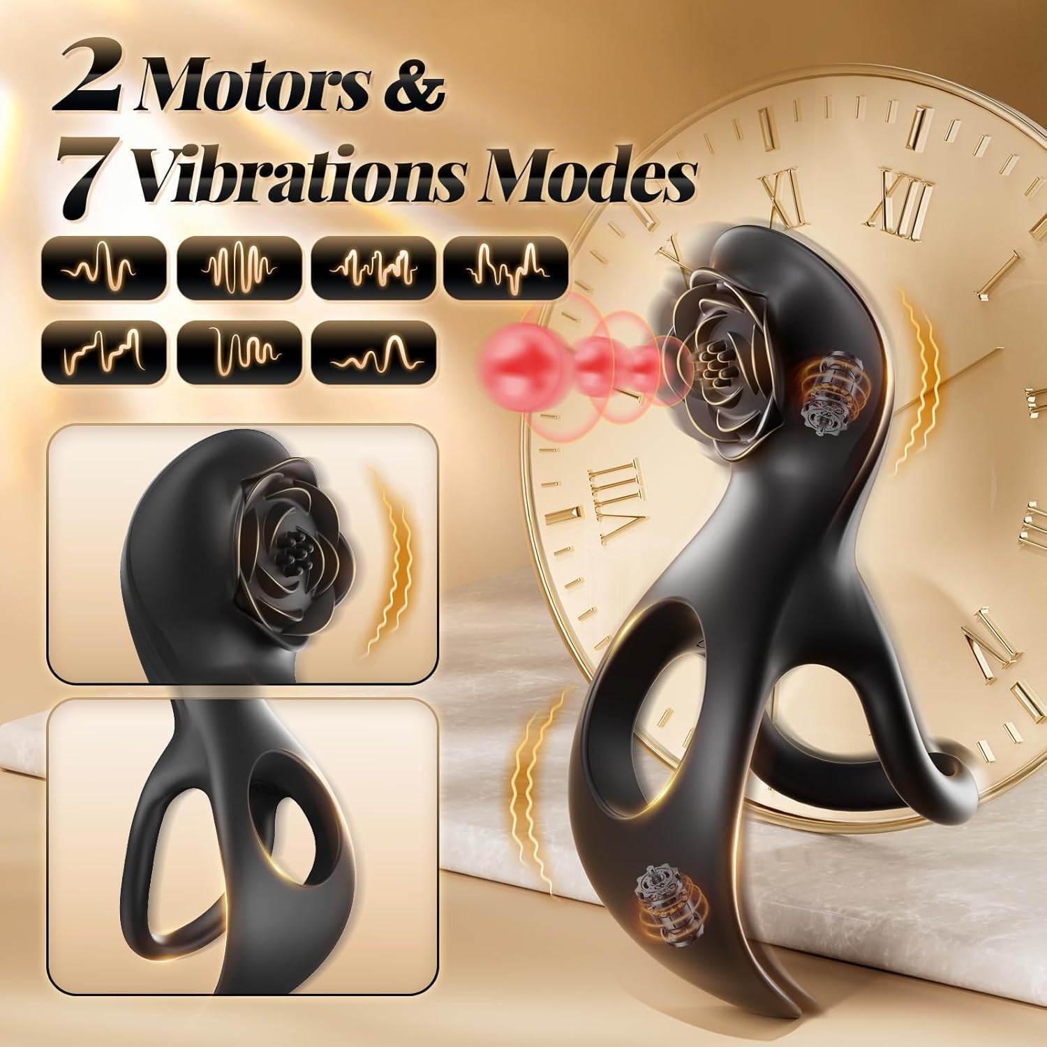 RoseRing Cock & Testicle Ring with Clit Stimulator