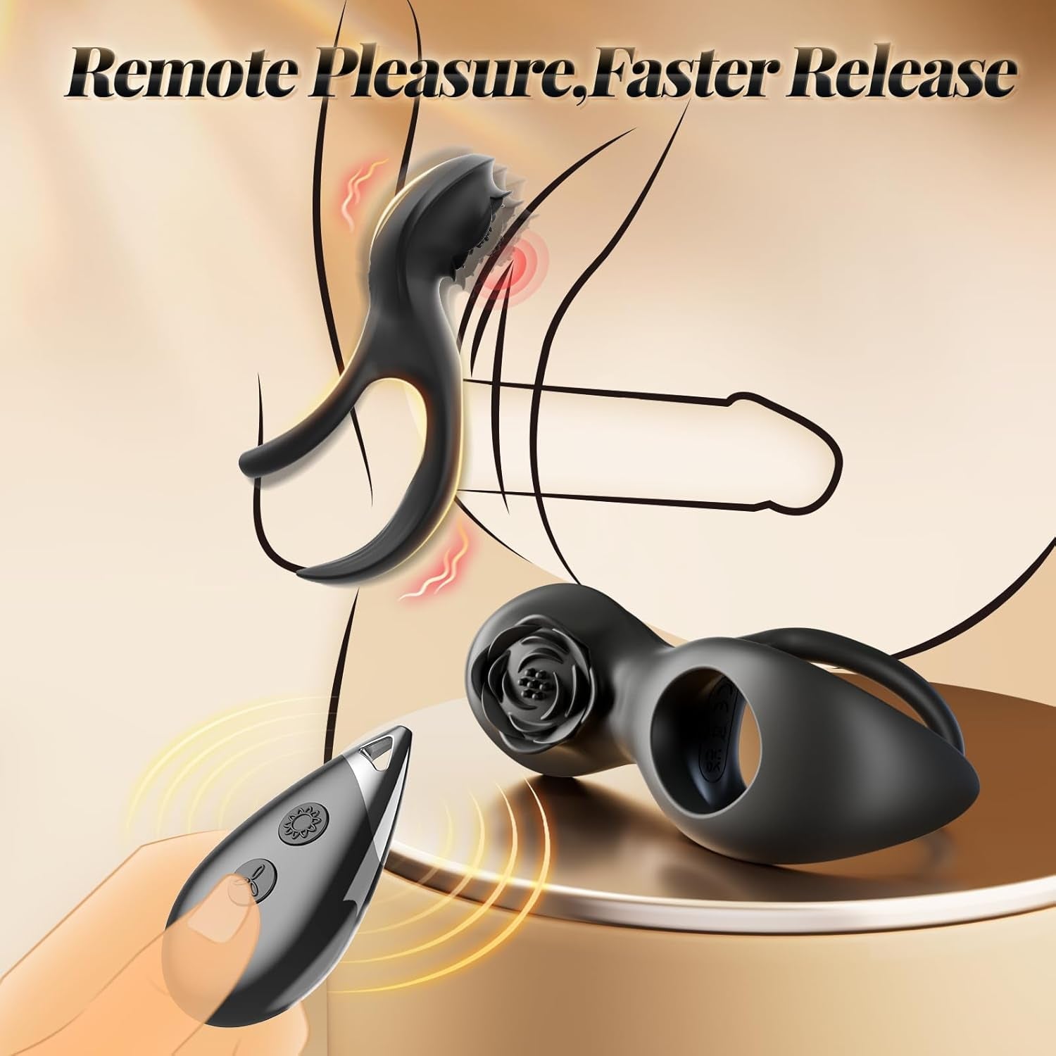 RoseRing Cock & Testicle Ring with Clit Stimulator