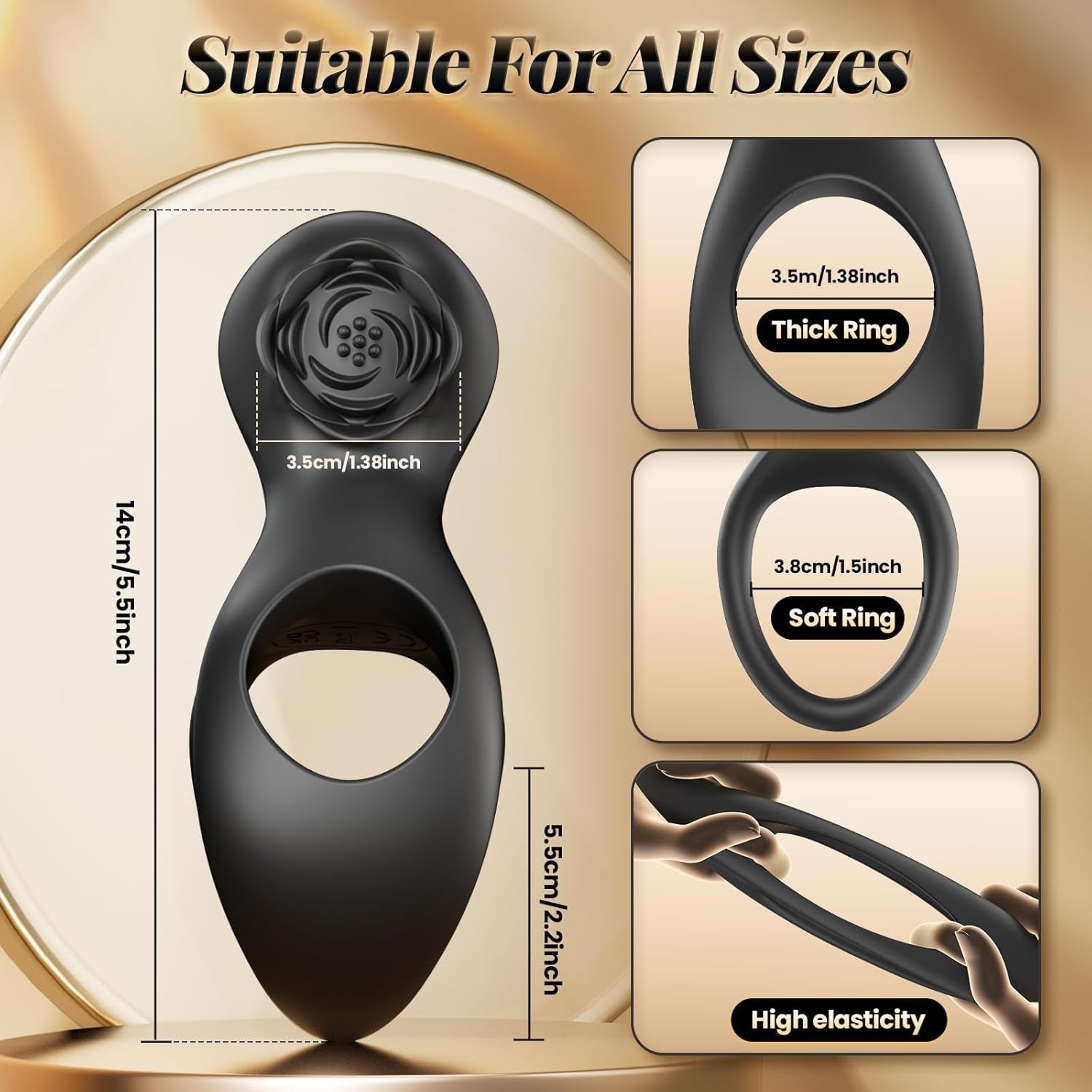 RoseRing Cock & Testicle Ring with Clit Stimulator