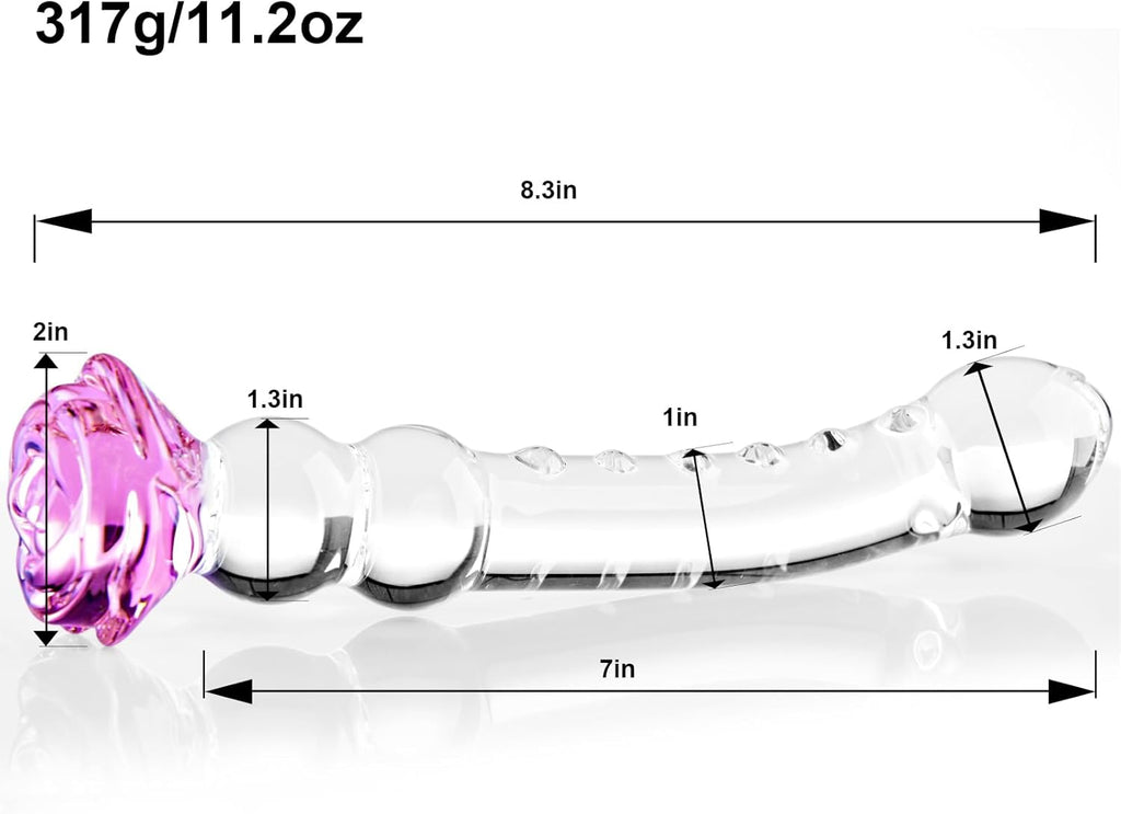 RoseSpire Glass Beads Anal Wand