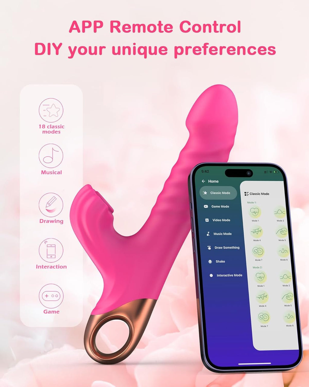 RoseThrustVII Thrusting Rabbit G-Spot Vibrator with Suction