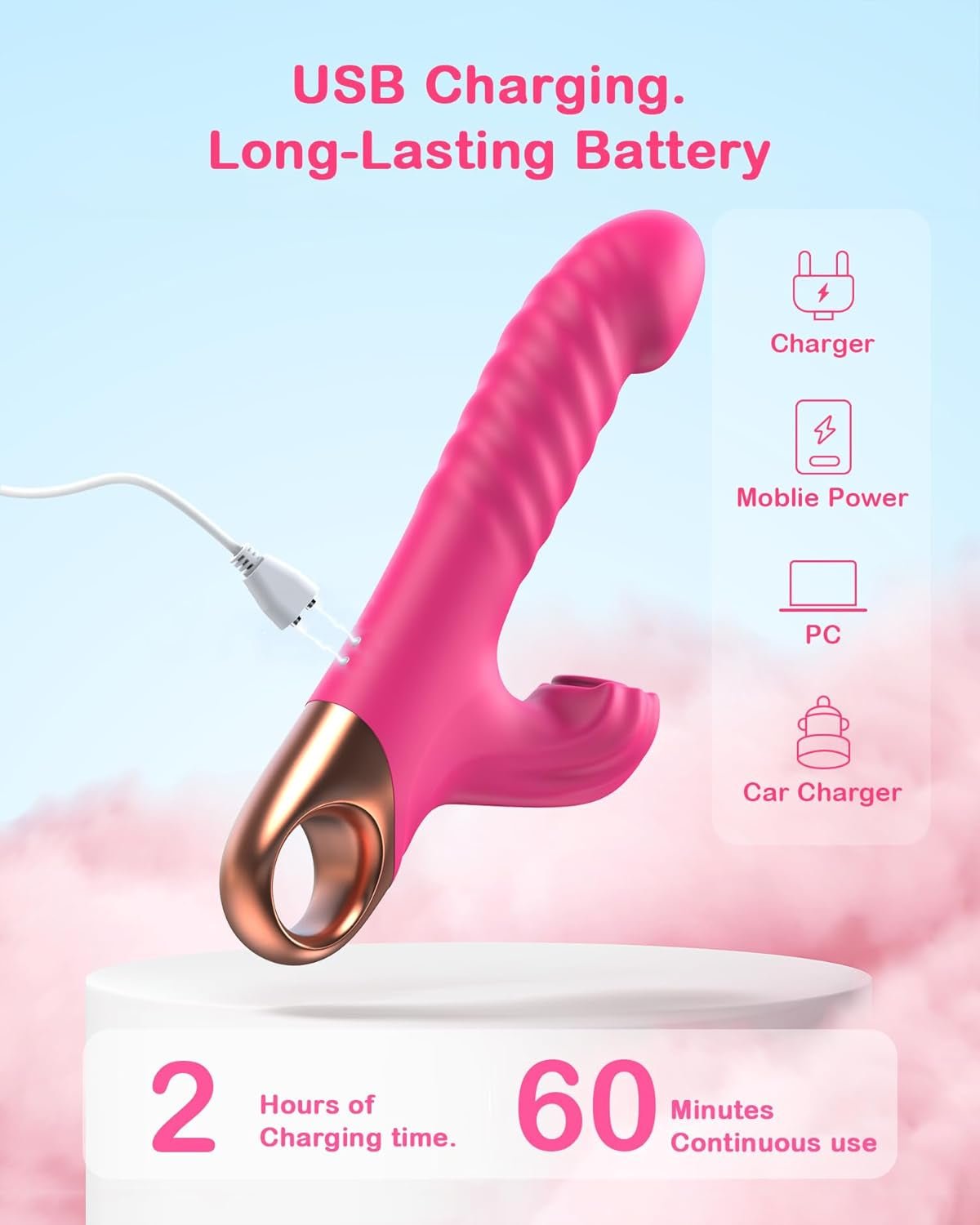 RoseThrustVII Thrusting Rabbit G-Spot Vibrator with Suction