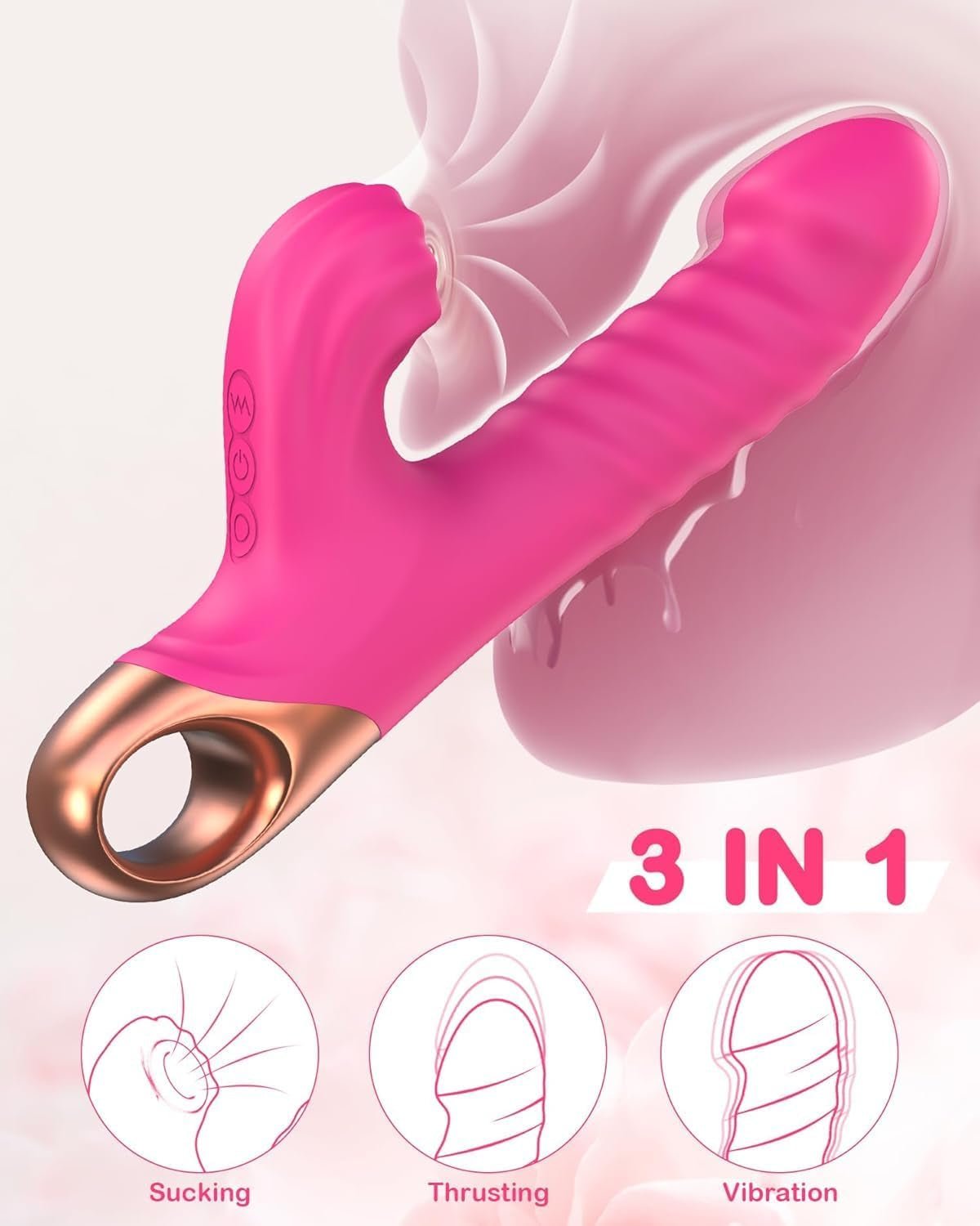 RoseThrustVII Thrusting Rabbit G-Spot Vibrator with Suction