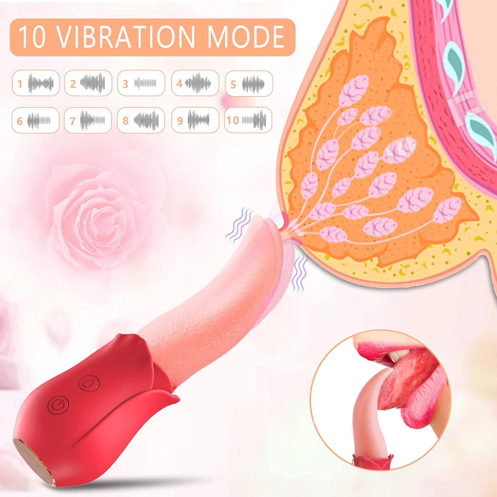 RoseTongue 10-Mode Clitoral & G-Spot Vibrator