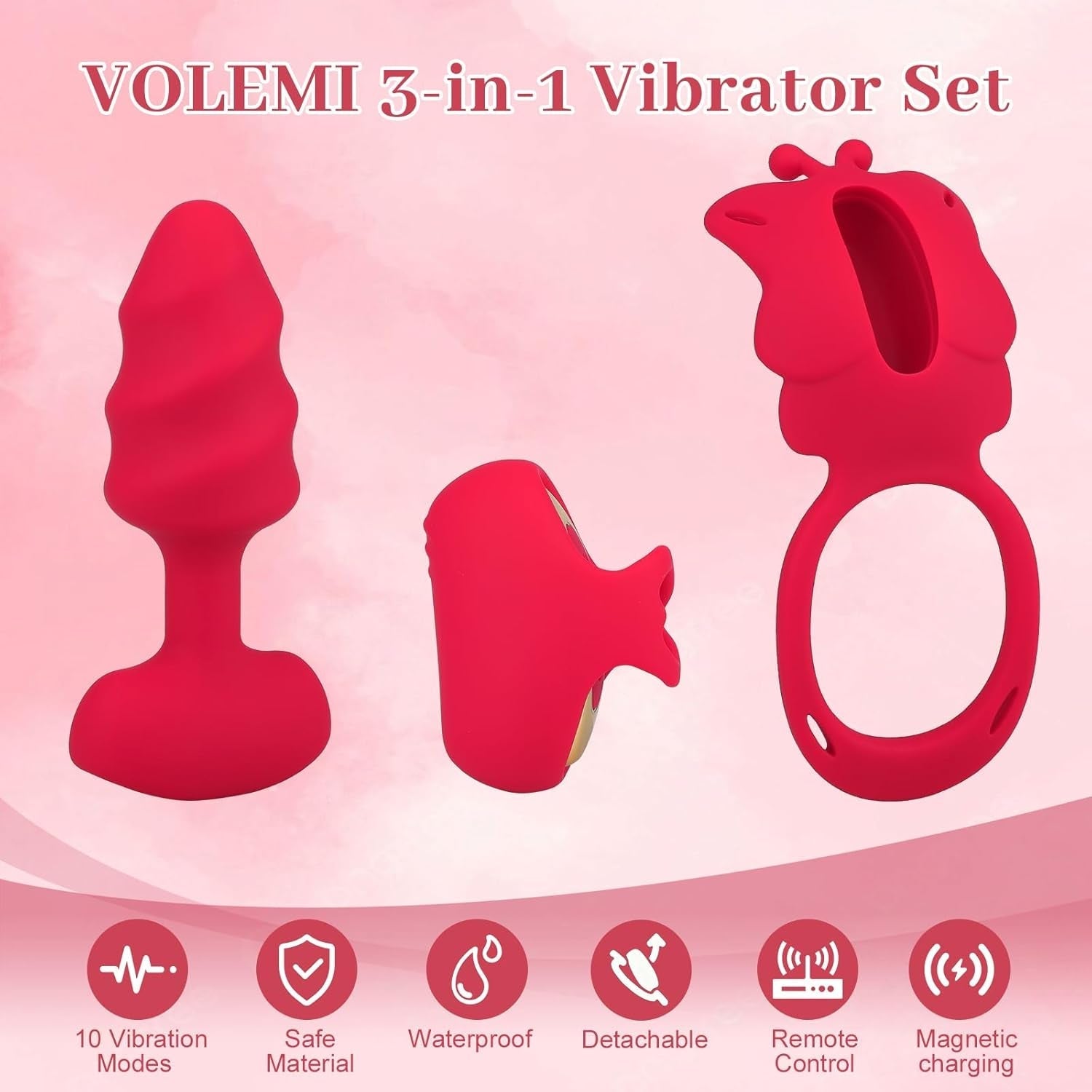 RougeRush 3-in-1 Couples Vibrator Kit