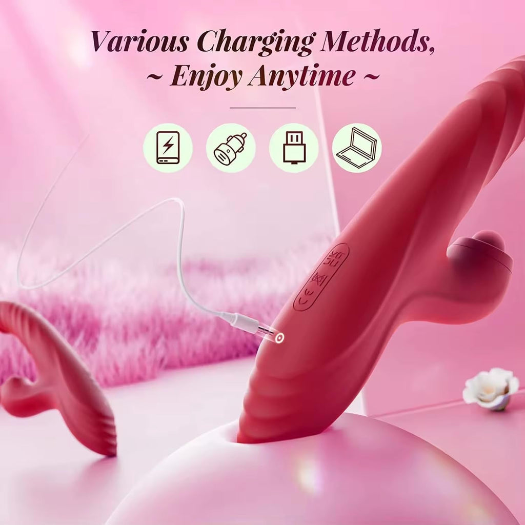 RushMotion 9.8” Thrusting Rabbit Vibrator Dildo