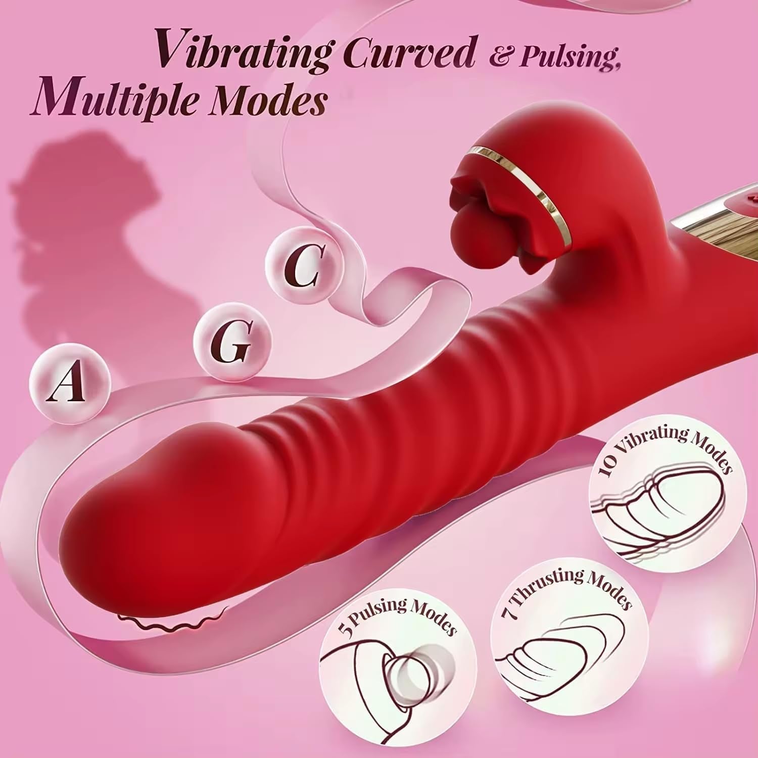 RushMotion 9.8” Thrusting Rabbit Vibrator Dildo