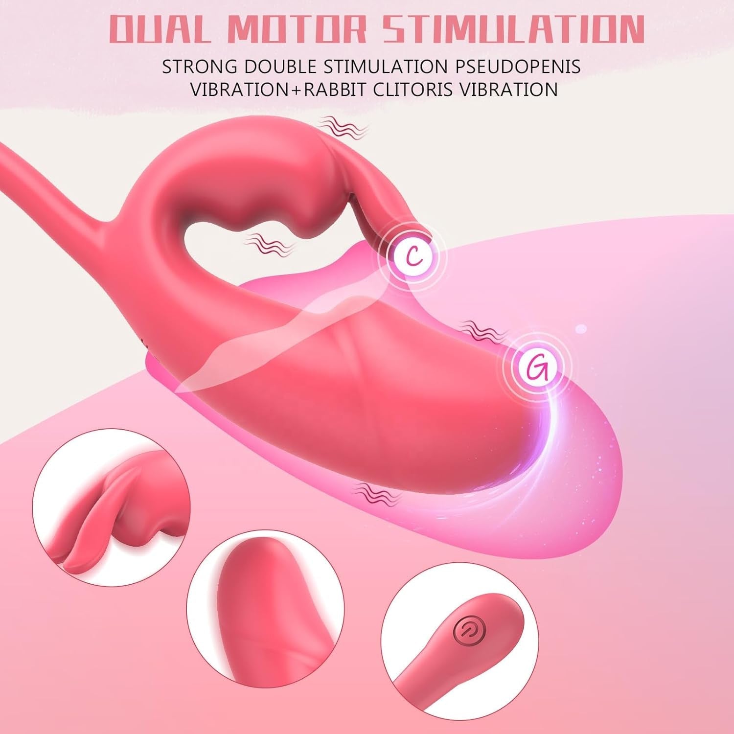 ScarletDuo Dual-Use Rabbit Vibrator, 20 Patterns