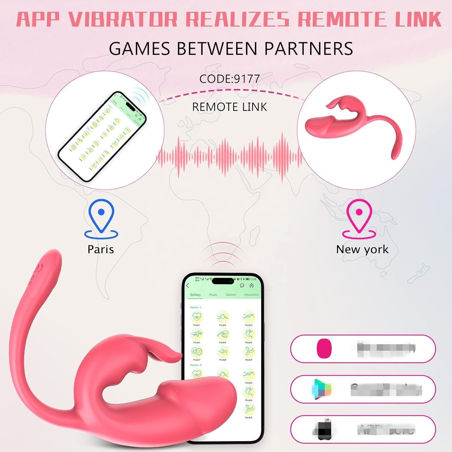 ScarletDuo Dual-Use Rabbit Vibrator, 20 Patterns