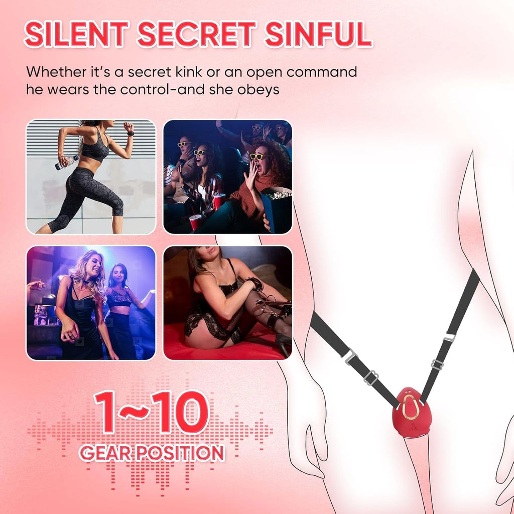 SecretRose Wearable Panty Vibrator Couples Cock Ring