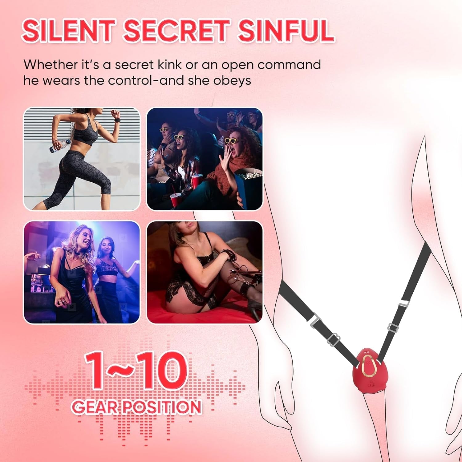 SecretRose Wearable Panty Vibrator Couples Cock Ring