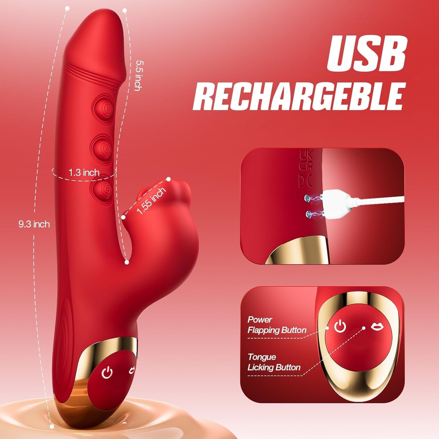 SensaFlap App Controlled Flapping & 10 Licking Rabbit Vibrator