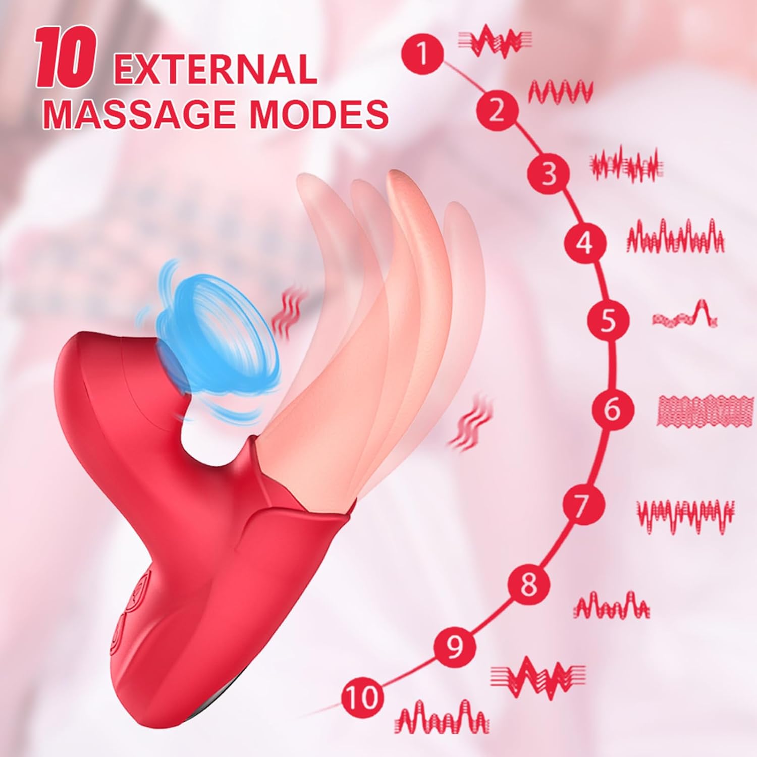 SensaTongue 10-Mode Licking & Suction Vibrator