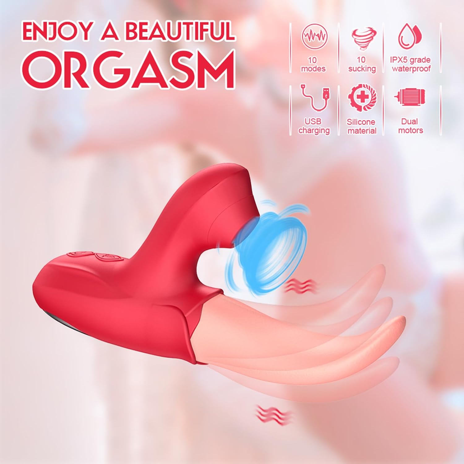 SensaTongue 10-Mode Licking & Suction Vibrator