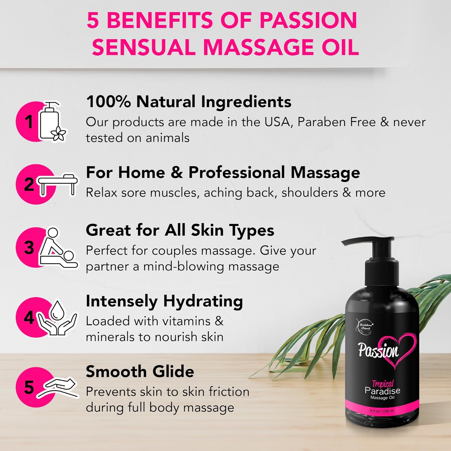 Sensual Massage Oil – Tropical Paradise Scent