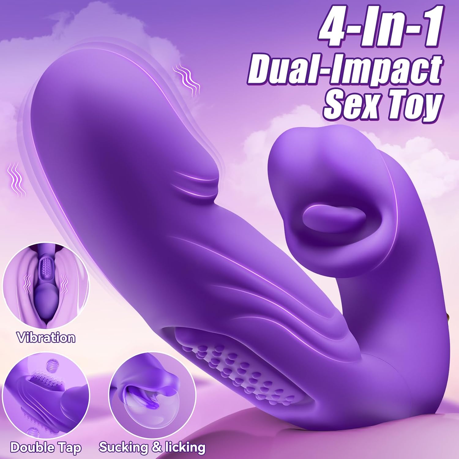 SensuBloom 4-in-1 Vibe – Taps, Sucks, Licks, Vibes