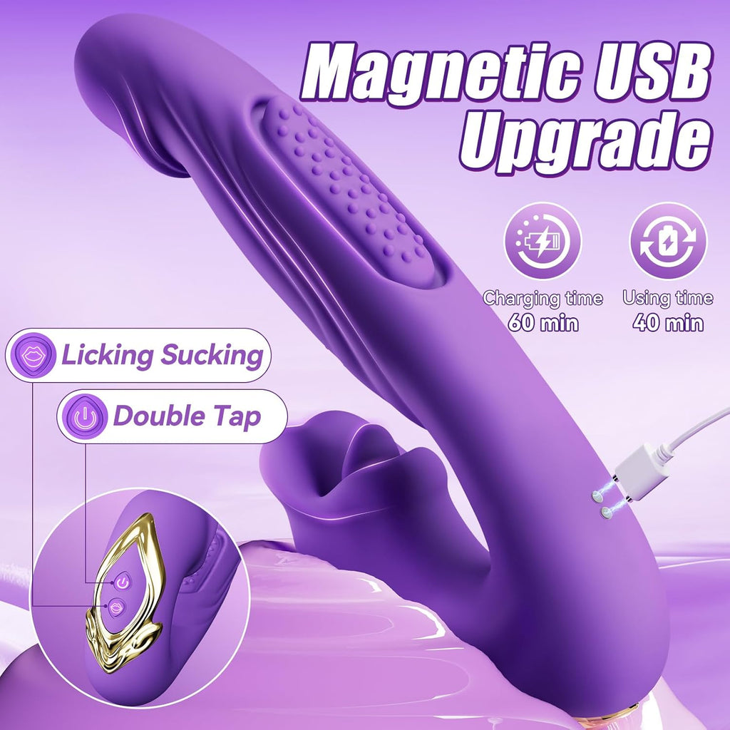SensuBloom 4-in-1 Vibe – Taps, Sucks, Licks, Vibes