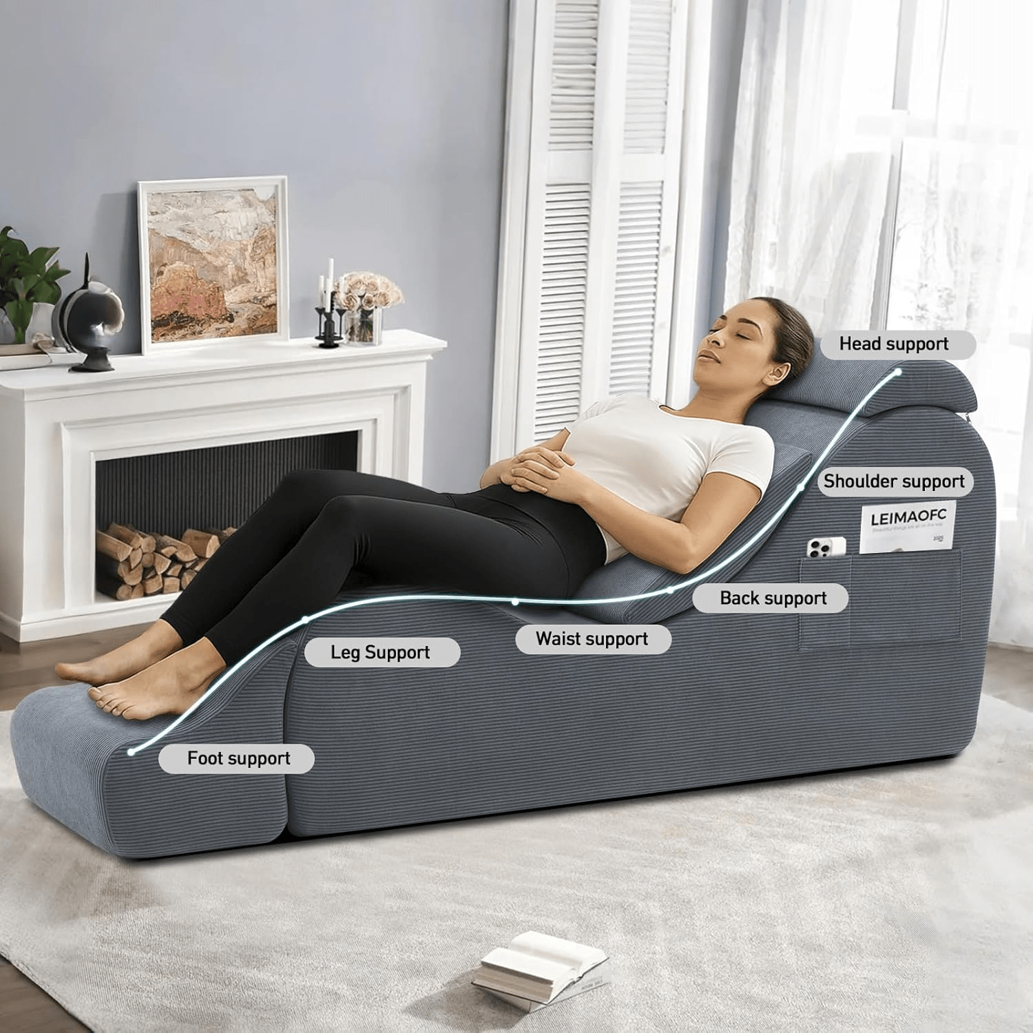 ShadowCurve Dark Gray Sex Chaise Lounge Chair