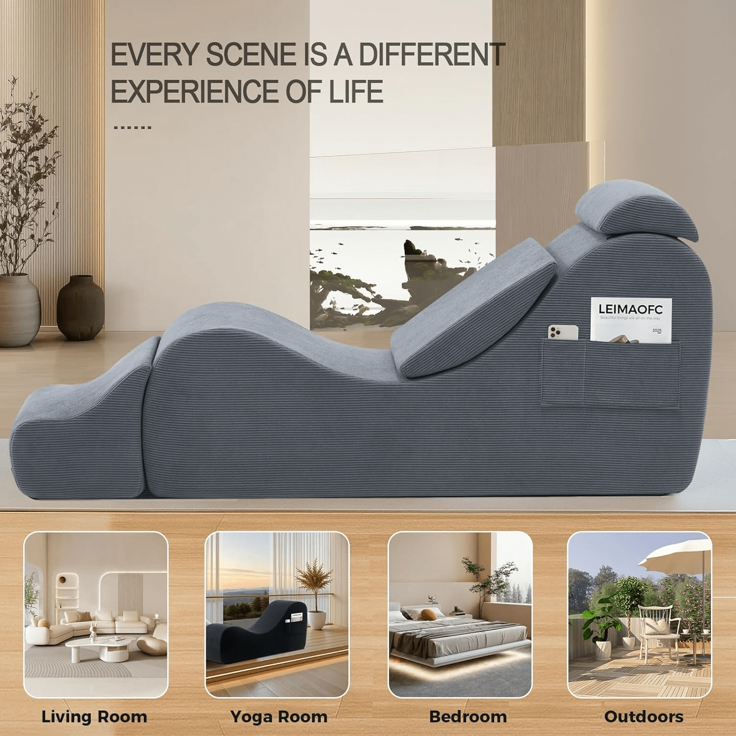 ShadowCurve Dark Gray Sex Chaise Lounge Chair