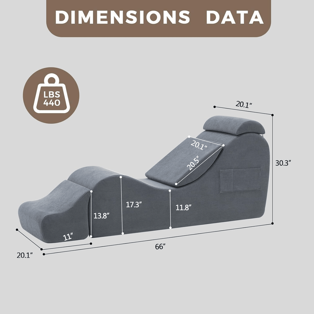 ShadowCurve Dark Gray Sex Chaise Lounge Chair