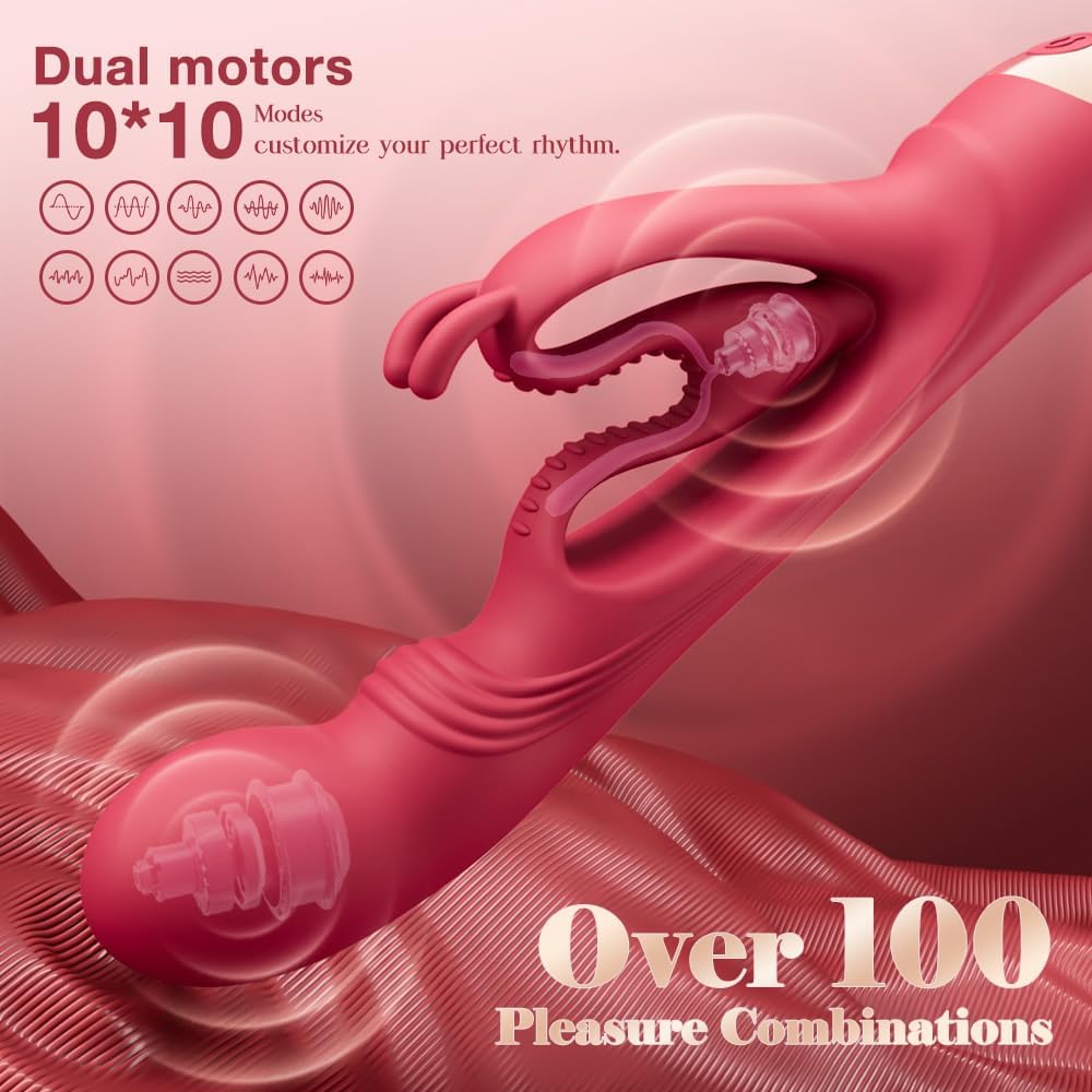 SilkenVice 4-in-1 Rabbit Vibrator | G-Spot & Clit Stimulation
