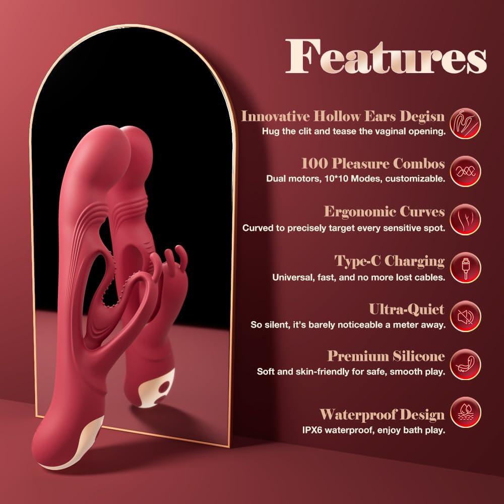 SilkenVice 4-in-1 Rabbit Vibrator | G-Spot & Clit Stimulation