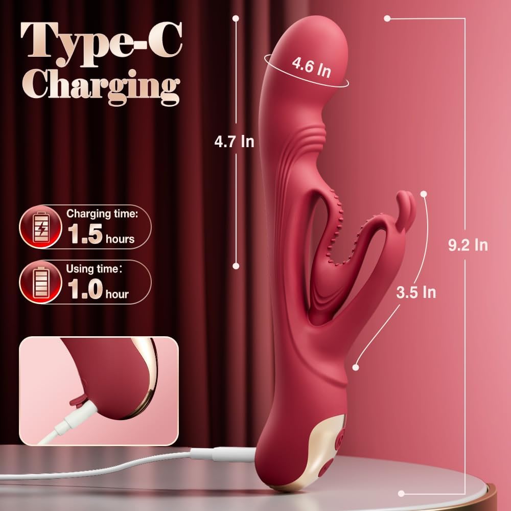 SilkenVice 4-in-1 Rabbit Vibrator | G-Spot & Clit Stimulation