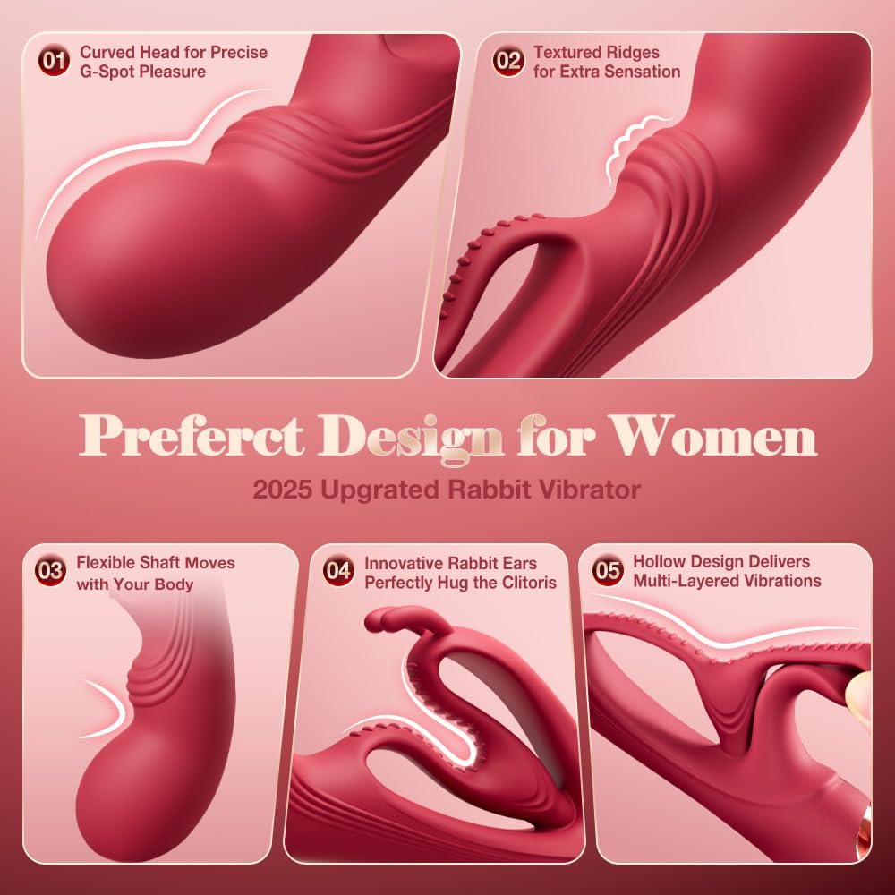 SilkenVice 4-in-1 Rabbit Vibrator | G-Spot & Clit Stimulation
