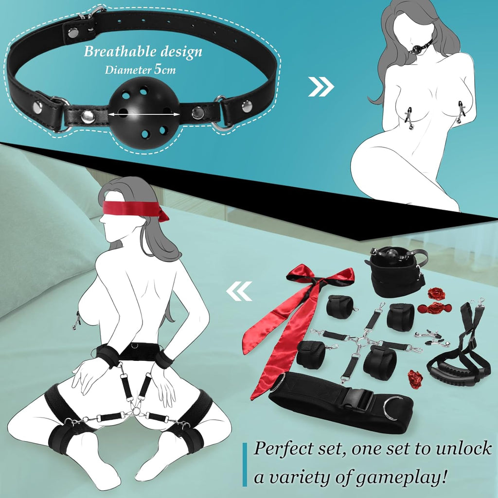 SinGrip 9-Piece BDSM Restraints Set