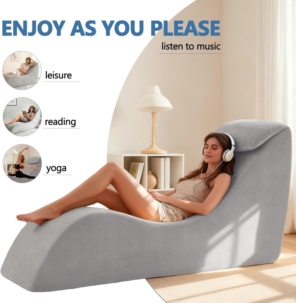 SlateVice Premium Gray Sex Chaise Lounge Chair