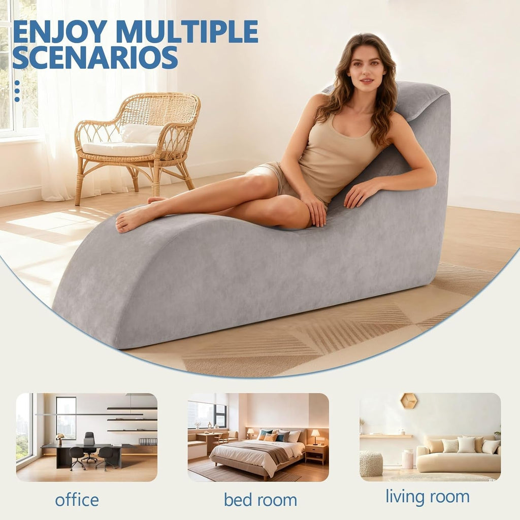SlateVice Premium Gray Sex Chaise Lounge Chair