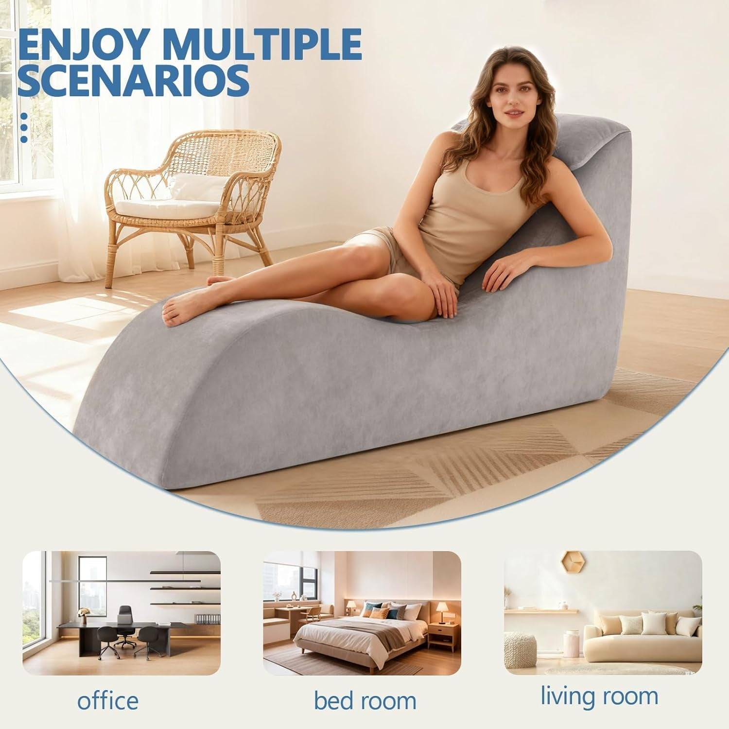 SlateVice Premium Gray Sex Chaise Lounge Chair