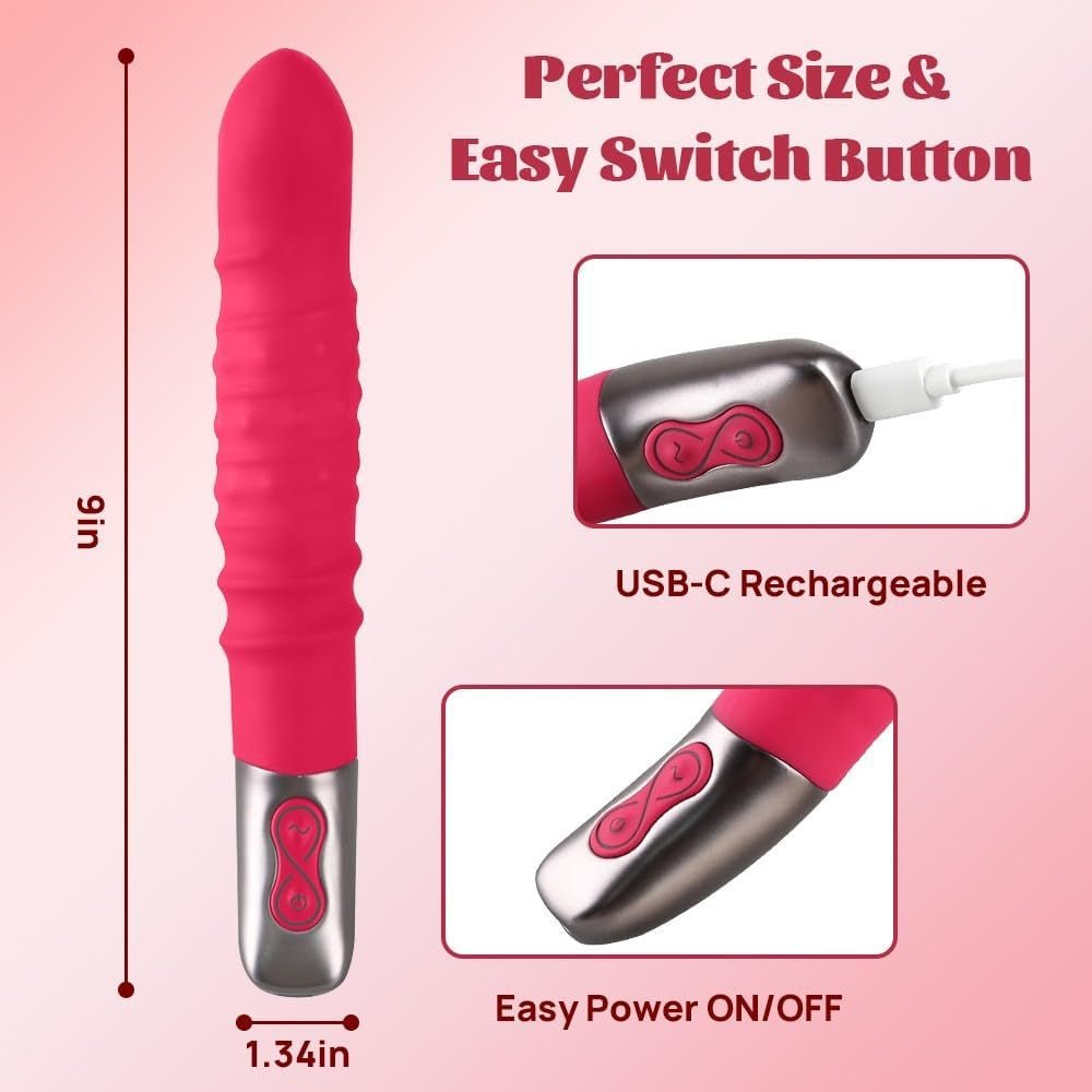 SpinLush Rotating Beads G-Spot Dildo Vibrator Wand