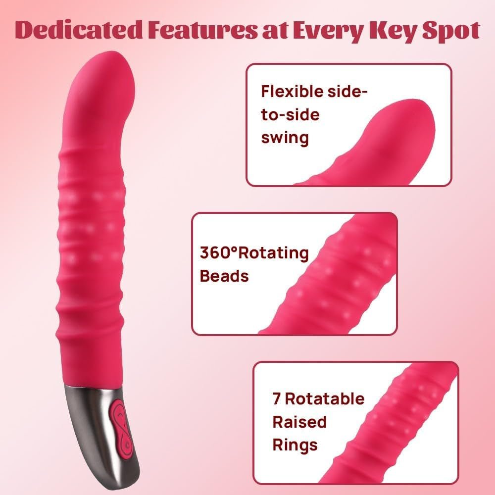 SpinLush Rotating Beads G-Spot Dildo Vibrator Wand