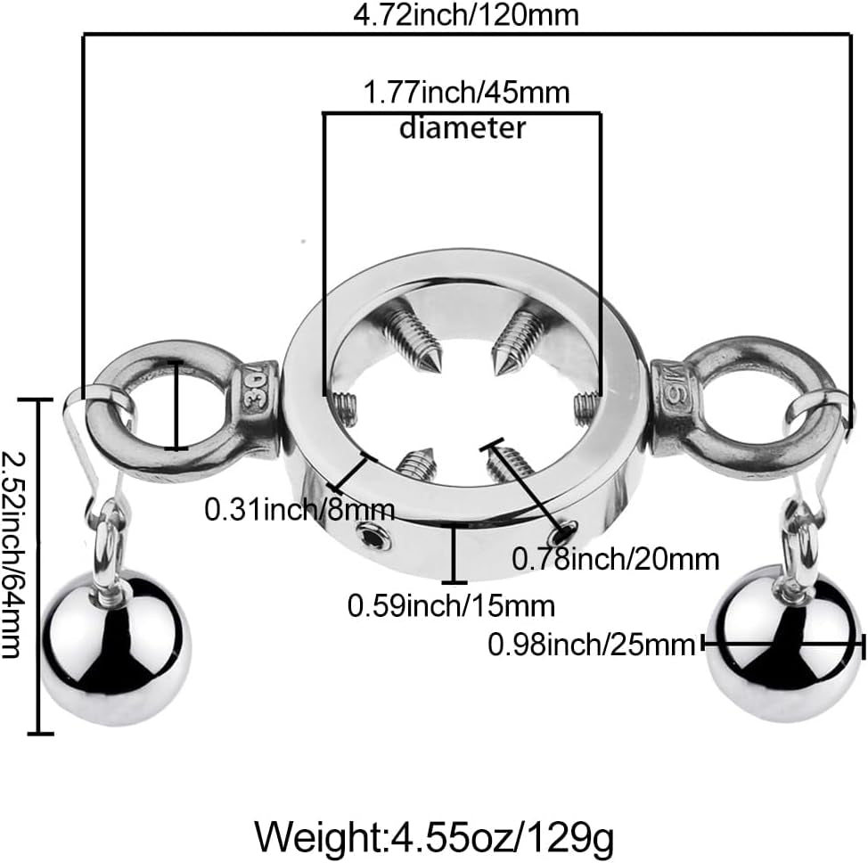 SteelVise Adjustable Stainless Steel CBT Ball Stretcher