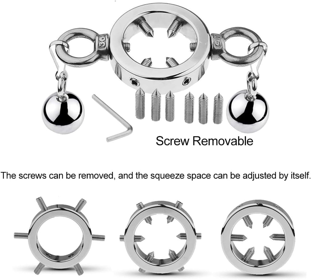 SteelVise Adjustable Stainless Steel CBT Ball Stretcher