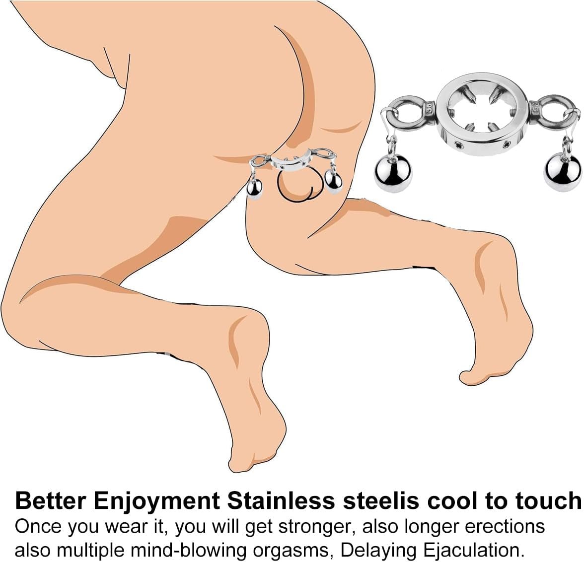 SteelVise Adjustable Stainless Steel CBT Ball Stretcher