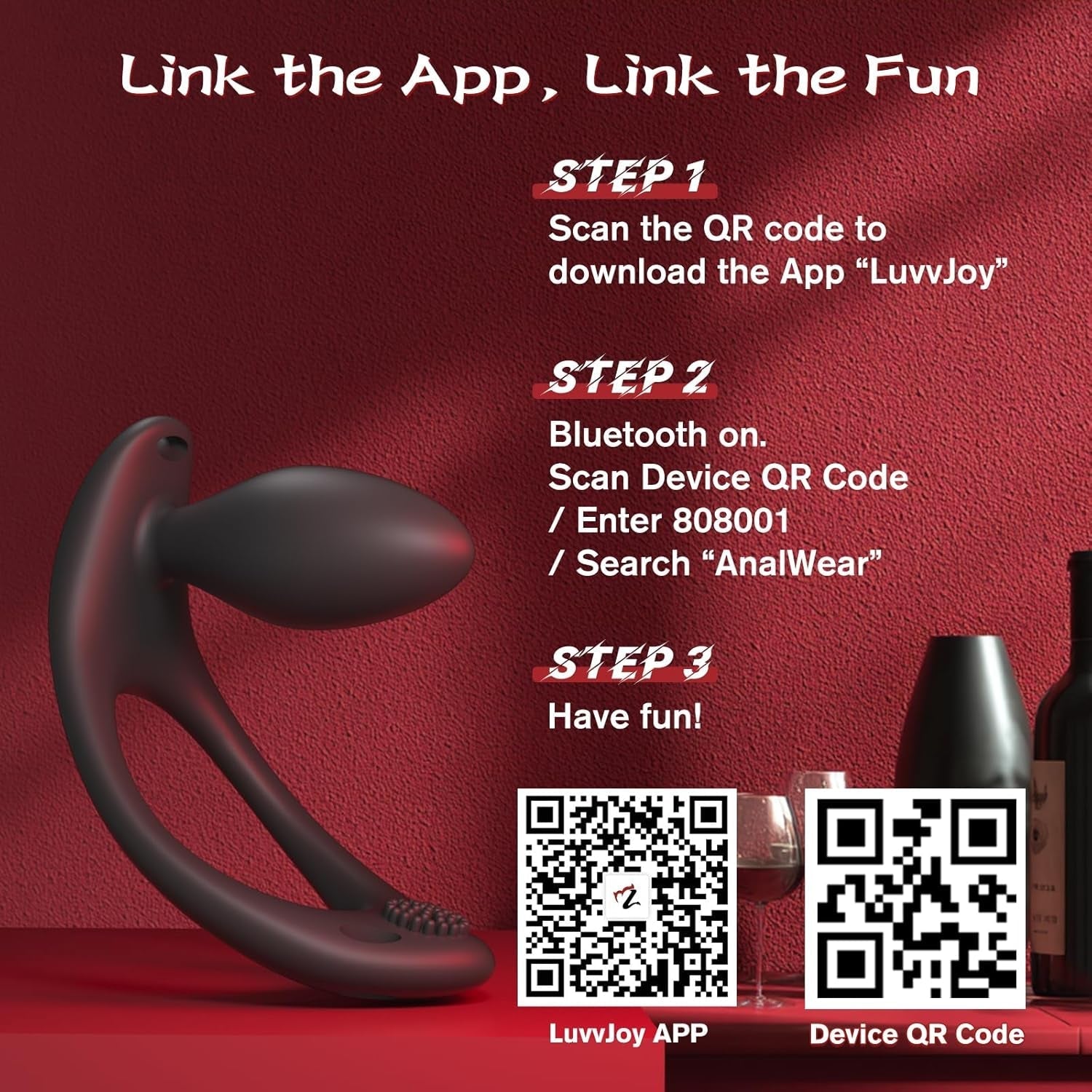 StrapPulse Wearable Anal Vibrator Couples Plug