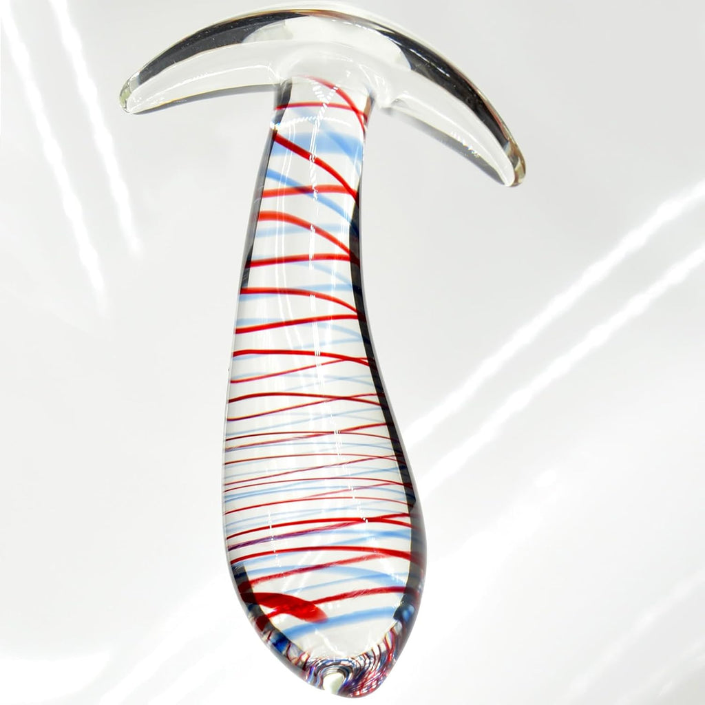 StripeGlow Glass Anal Plug